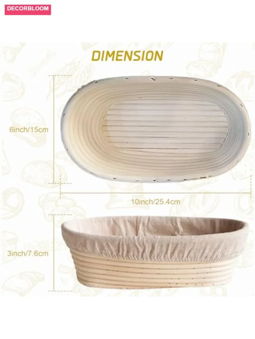 Handmade Rattan Bread Proofing Baskets Set of 2 – Sourdough Baking Bowls with